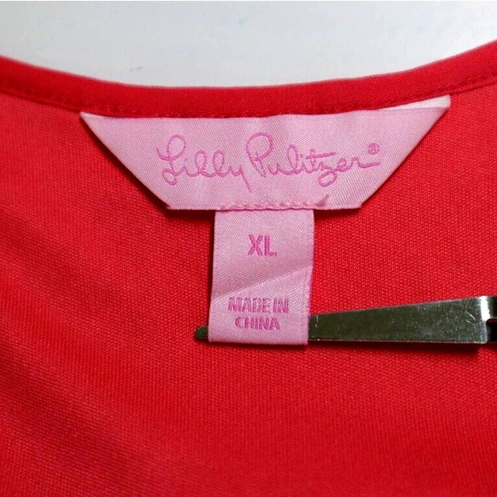 Lilly Pulitzer Girls XL Topanga Dress Crochet Breakers Lace Coral - Picture 8 of 9